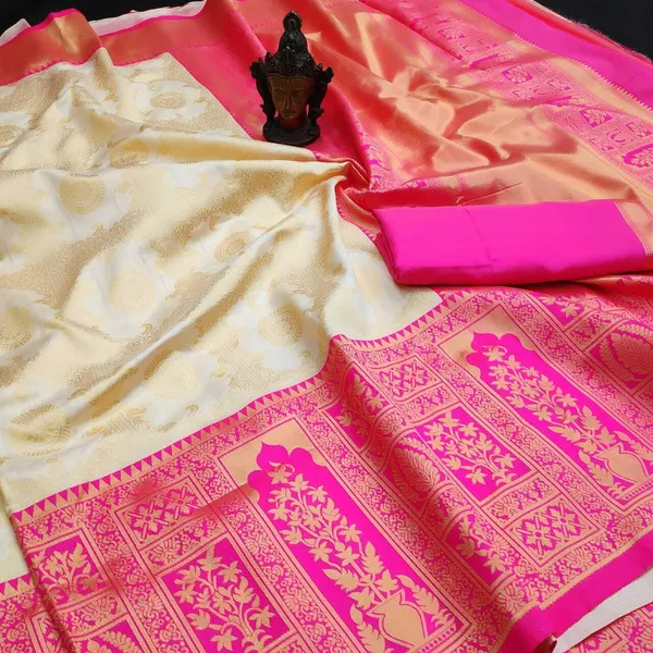 Pink_Embellished_Banarasi_Jacquard_Saree_(Pink)